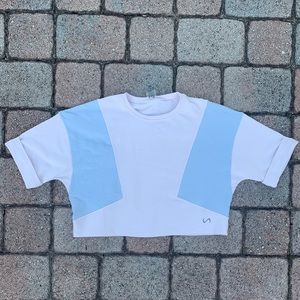 Fleece Oversized Short Sleeve Crop Top